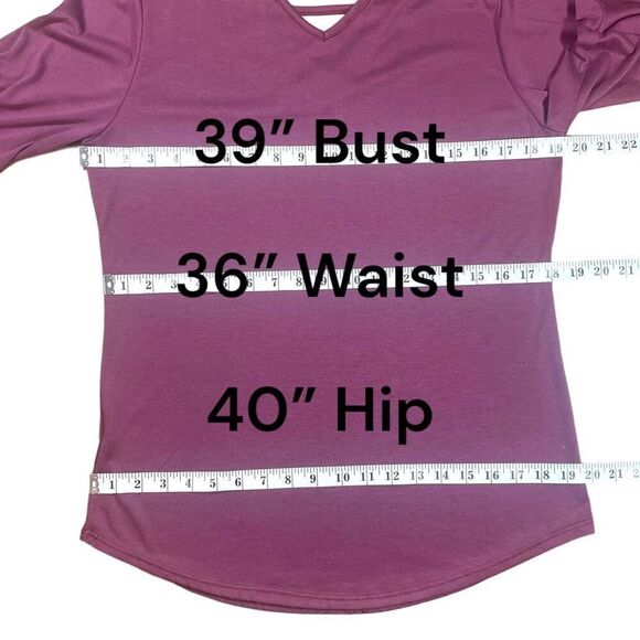 Gyft Dusty Rose Bell- Sleeved Top Sz L - Picture 8 of 11